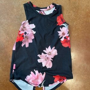 Floral Split Back Kids Tank
